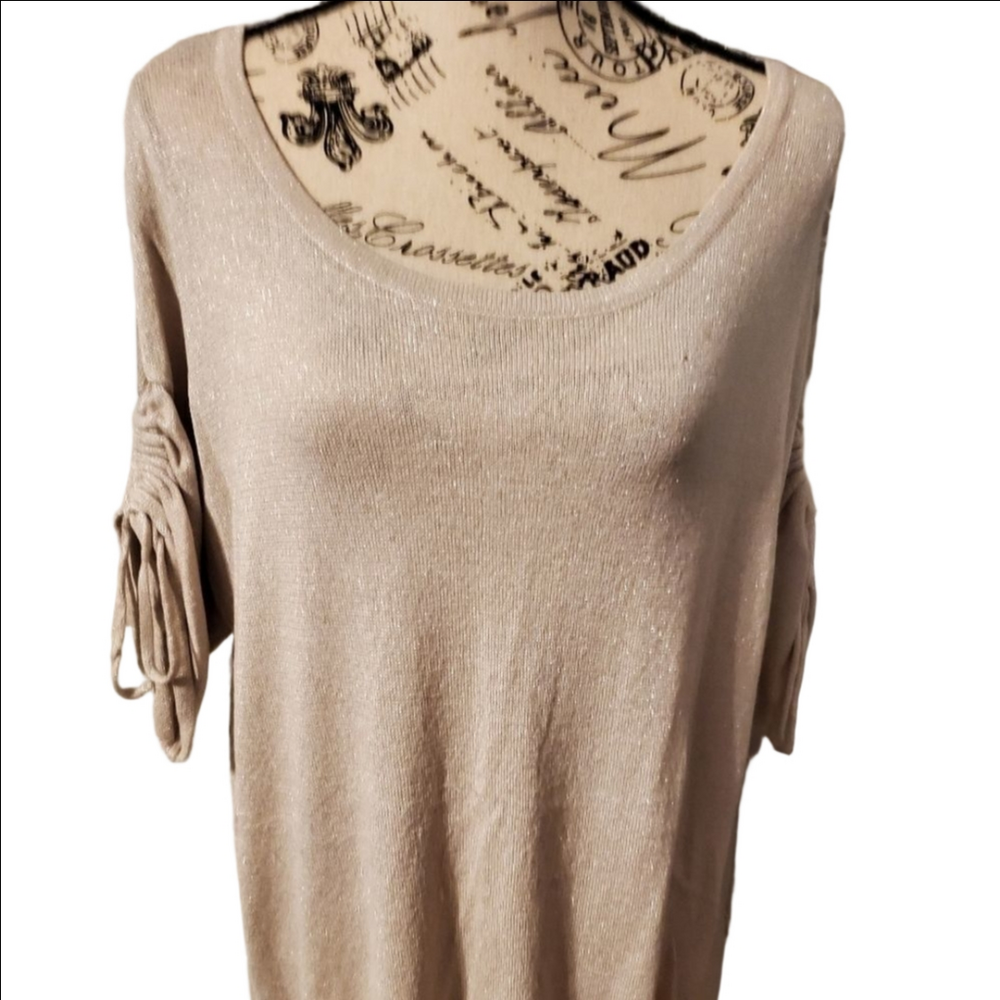 Rose & Ali Gold Metallic Sweater Large